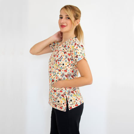 Unisex 90'lar Desenli Esnek Likralı Tek Üst Forma