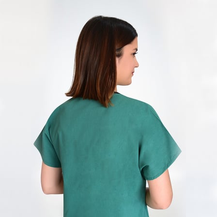 Unisex Ameliyat Yeşili Esnek Likralı Doktor Hemşire Hastane Cerrahi Tek Üst Forma