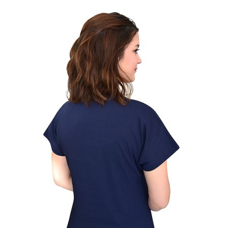 Unisex Lacivert Likralı Doktor Hemşire Hastane Cerrahi Tek Üst Forma
