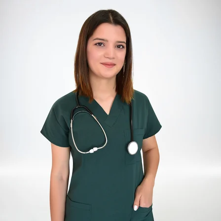 Unisex Ördekbaşı Yeşili Esnek  Likralı Doktor Hemşire Scrubs Tek  Üst Forma