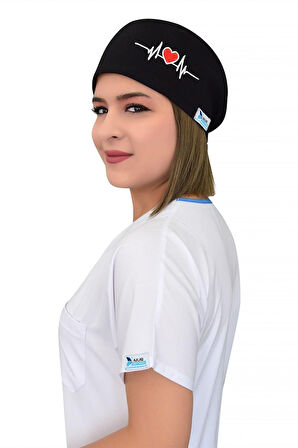 Siyah Kalp Ritim İşlemeli Cerrahi Bone B50