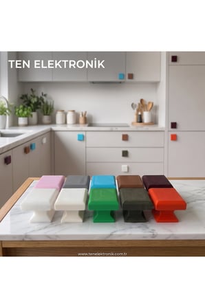 T Tipi Modern Mobilya Kulpu - Minimum 3 Adet Set - Renk Seçenekli Beyaz