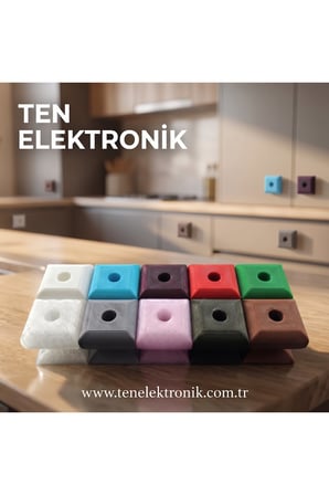Mini Kare Delikli Buton Mobilya Kulpu - 5 Adet Set - Renk Seçenekli Koyu Yeşil