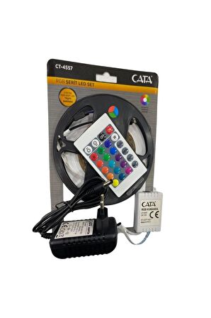 Cata Ct-4557 Rgb Şerit Led Seti ( Rgb Kumanda +5 Mt Rgb Led 3 Renk + Trafo )