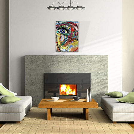 Soyut , Çok Renkli Dekoratif Kanvas Tablo 50 x 70