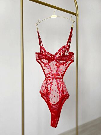 Kalpli İşlemeli Bodysuit