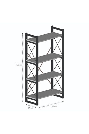 KİTAPLIK 4 RAFLI BEYAZ
