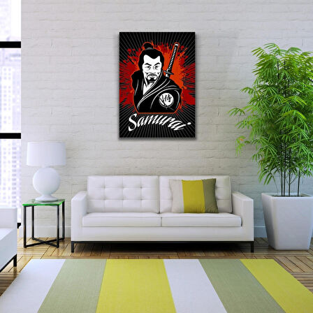 Japon Samuray Kırmızı ve Siyah Tonlarda Poster Kanvas Tablo 50 x 70