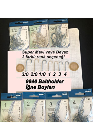 Uzun Pala Delikli Sap 2/0 Numara 18'li Paket Beyaz M-9946 Baitholder Olta Iğnesi