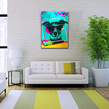 Pop Art Tarzı Turkuaz Tonlarda Dekoratif Kanvas Tablo 50 x 70