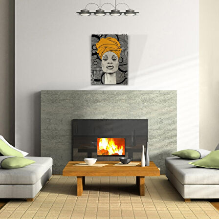 Afrika Yerli Kadın Görseli gri ve siyah Tonlarda Kanvas Tablo 50 x 70