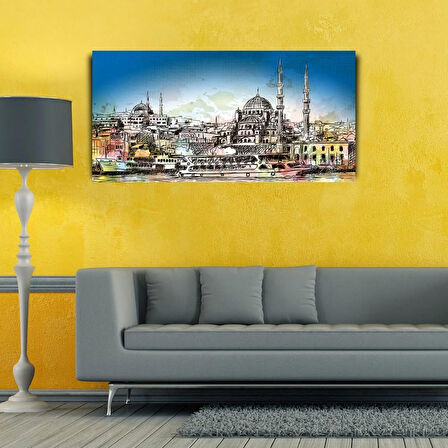 Boğazdan İstanbul Manzarası Kanvas Tablo 60 x 120