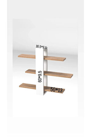 3 Raflı Dekoratif Duvar Rafı