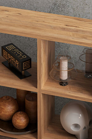 KİTAPLIK ÇOK AMAÇLI MUTFAK RAF DOLAP  9 BÖLMELİ ATLANTİK ÇAM