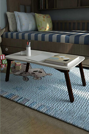 Suntalam Laptop Sehpa Çalışma Kahvaltı Masası Krem 60 cm 23 cm Bej 35 cm