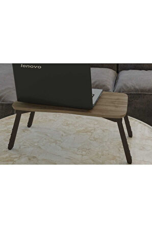 Laptop Sehpa Çalışma Kahvaltı Masası Ceviz