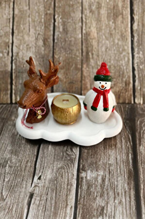 Cottonova CB01 Dekoratif Mumluk, Obje Geyik ve Kardan adam Obje