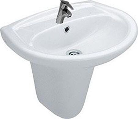 Serel Begonya 40x51 cm Yarım Ayaklı Batarya Delikli Lavabo 2841T+2822