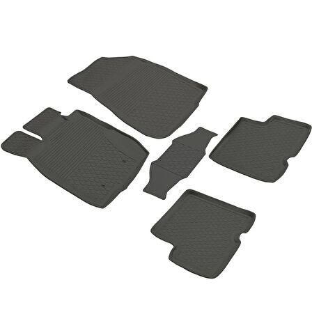 Dacia Duster Ferrous 4D Havuzlu Kauçuk Paspas 2010 2017 Siyah