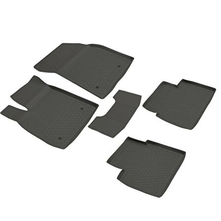 Ford Focus 5 Ferrous 4D Havuzlu Kauçuk Paspas 2019 ve Üstü Siyah