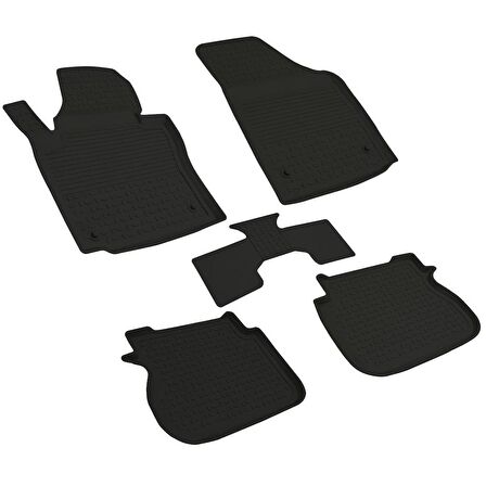 Volkswagen Caddy Ferrous 4D Havuzlu Kauçuk Paspas 2004 2010 Siyah