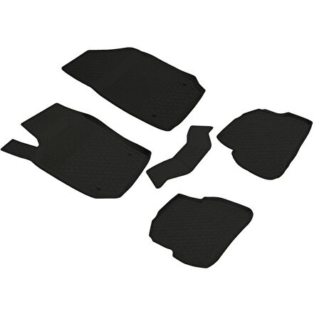 Volkswagen Polo Ferrous 4D Havuzlu Kauçuk Paspas 2010 2017 Siyah