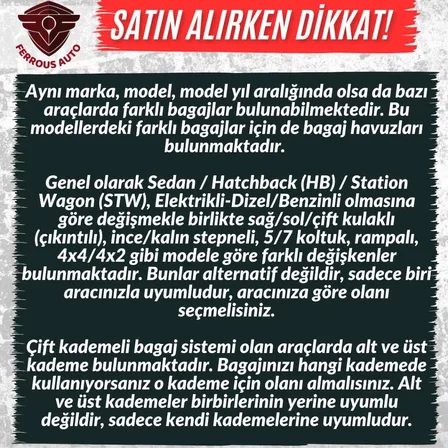 Ford Puma Ferrous ALT Kademe İçin 3D Bagaj Havuzu 2020 ve Üstü (Hybrit/Elektrik Hariç)