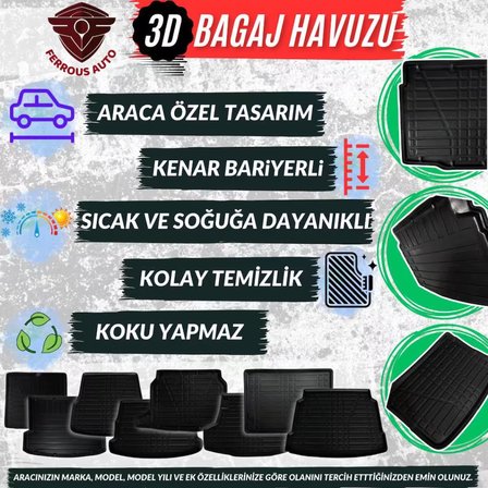 Volkswagen T-Roc Ferrous 3D Alt Bagaj Havuzu 2019 2024