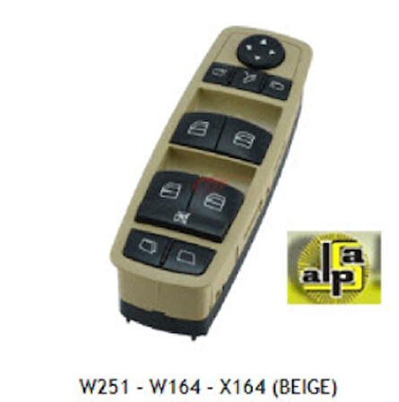 Unıversal Cam Anahtarı>mercedes W164-W251-X164 Sol Dörtlü-Bej >a251 830 0390 - Mcar-An540c