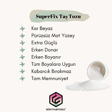 SUPERFIX TAŞ TOZU HOBİ HARCI OBJE MUMLUK HEYKEL SAKSI TEPSİ YAPIMI İÇİN KAR BEYAZ DÖKÜM TOZU 2 KG