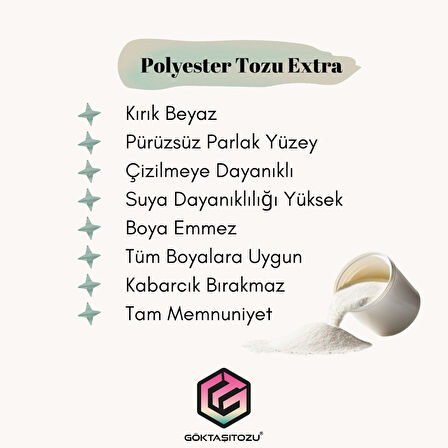 POLYESTER TOZU EXTRA HOBİ HARCI OBJE MUMLUK HEYKEL SAKSI YAPIMI İÇİN KIRIK BEYAZ DÖKÜM TOZU 2 KG