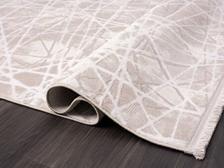 Loya Koleksiyonu Tozu Yok Dekoratif Halı LY003B Vizon