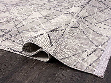 Loya Koleksiyonu Tozu Yok Dekoratif Halı LY003G Gri