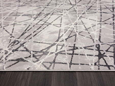 Loya Koleksiyonu Tozu Yok Dekoratif Halı LY003G Gri