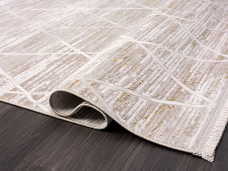 Loya Koleksiyonu Tozu Yok Dekoratif Halı LY004B Vizon