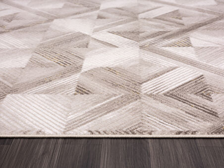 Loya Koleksiyonu Tozu Yok Dekoratif Halı LY007B Vizon