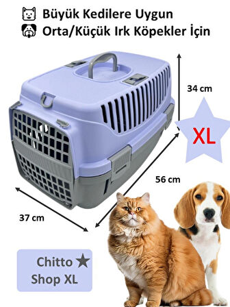 Büyük Kedi & Orta Irk Köpek Taşıma Çantası – 37×56×34 cm - LİLA