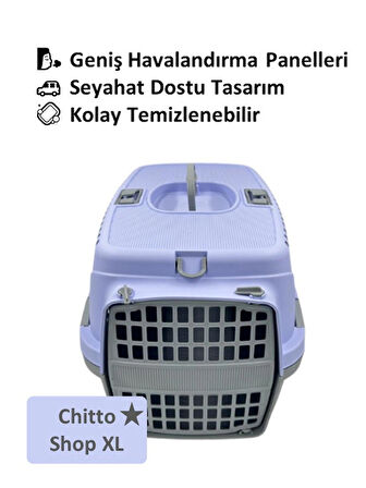 Büyük Kedi & Orta Irk Köpek Taşıma Çantası – 37×56×34 cm - LİLA