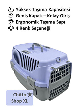 Büyük Kedi & Orta Irk Köpek Taşıma Çantası – 37×56×34 cm - LİLA