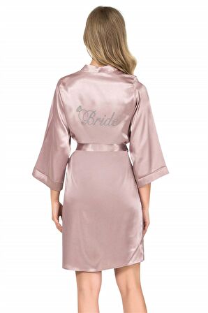 Aria's Closet Vizon Kısa Saten Bride Sabahlık