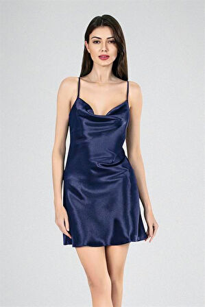 Aria's Closet Kısa Gecelik Degaje  Lacivert 7740