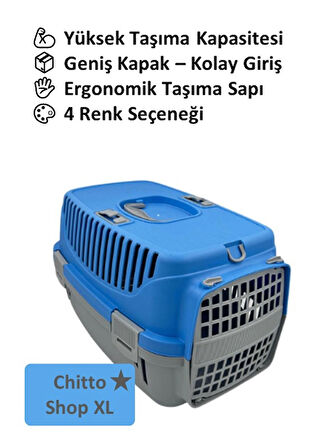 Büyük Kedi & Orta Irk Köpek Taşıma Çantası – 37×56×34 cm - MAVİ