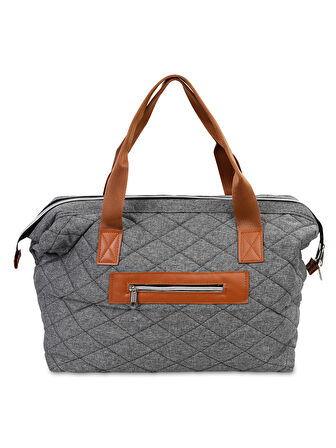 Nenny Baby Kapitoneli Mommy Bag Anne Bebek Bakım Çantası Gri