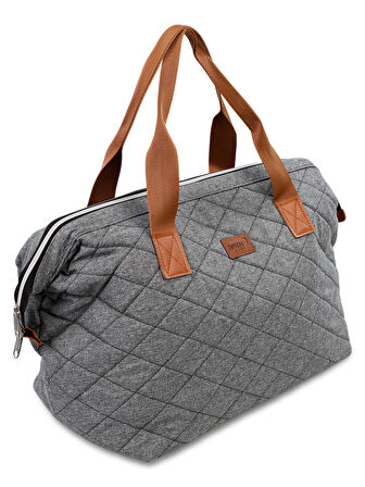 Nenny Baby Kapitoneli Mommy Bag Anne Bebek Bakım Çantası Gri
