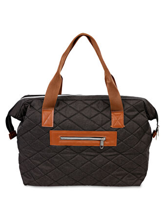 Nenny Baby Kapitoneli Mommy Bag Anne Bebek Bakım Çantası Füme