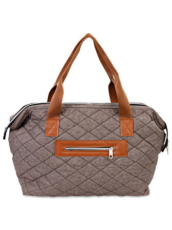Nenny Baby Kapitoneli Mommy Bag Anne Bebek Bakım Çantası Camel