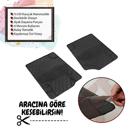 Ferrous Her Araca Uyumlu Üniversal Kauçuk Paspas Ön 2 Parça
