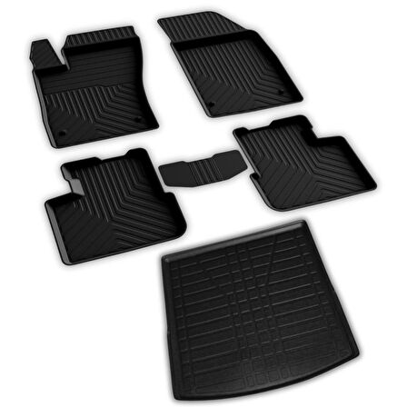 Fiat Egea Stationwagon Ferrous 4D Paspas ve ÜST Kademe İçin 3D Bagaj Havuzu 2015 ve Üstü