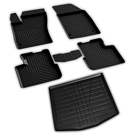 Fiat Egea Stationwagon Ferrous 4D Paspas ve ALT Kademe İçin 3D Bagaj Havuzu 2015 ve Üstü