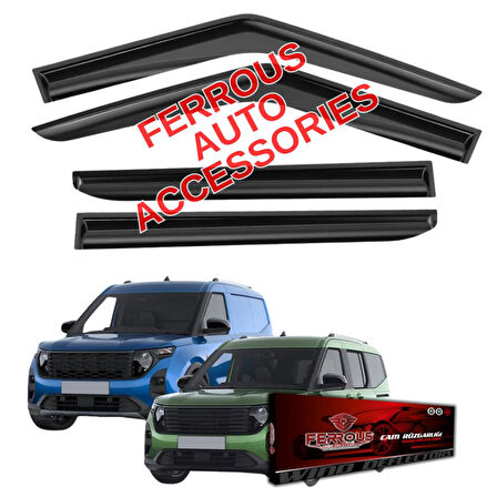 Ford Courier Ferrous Cam Rüzgarlığı 4lü Set 2023 ve Üstü